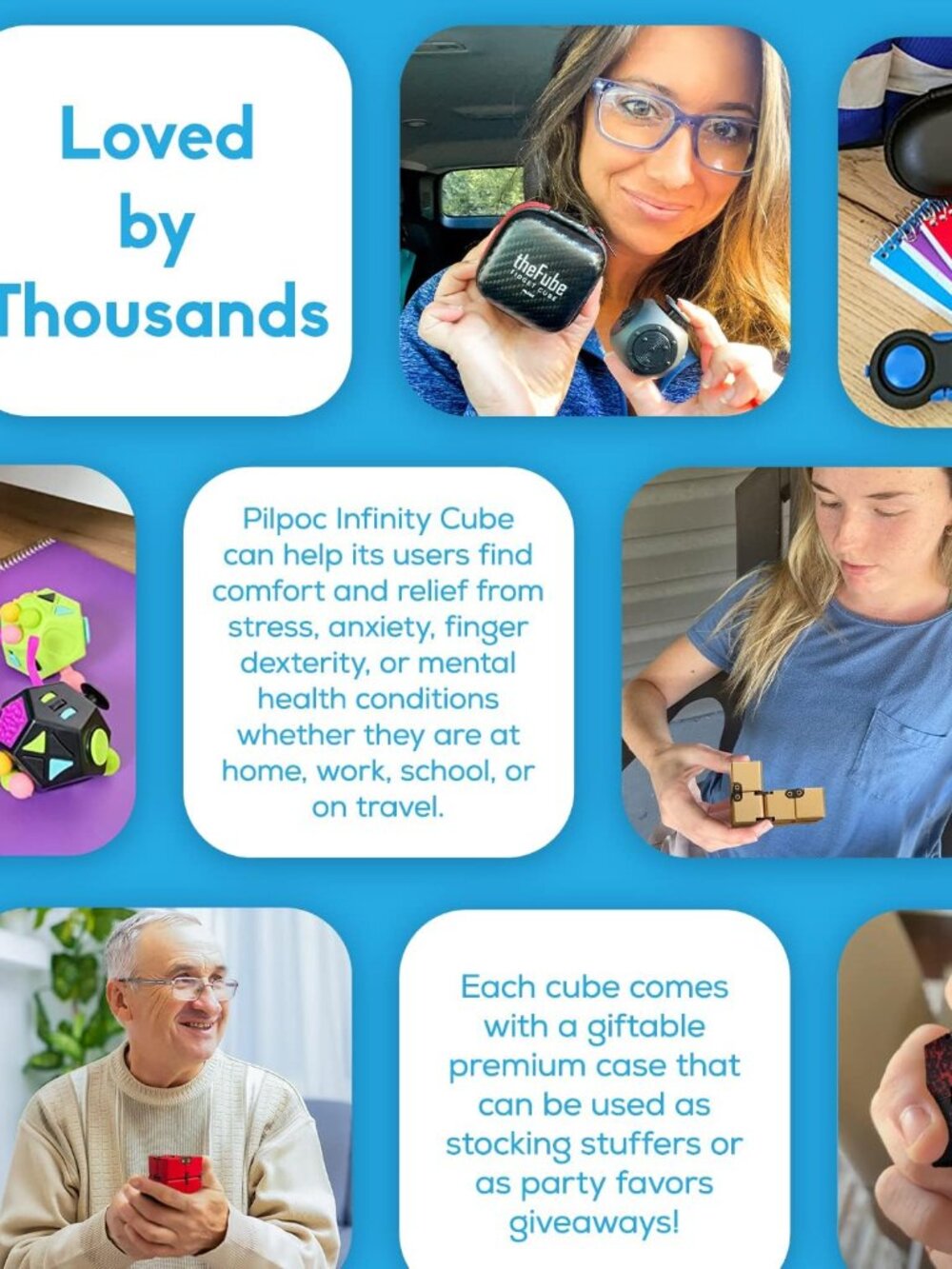 theFube Infinity Cube Fidget Toys Adults - Aluminum Infinite Magic Cube with Cas - Picture 7 of 9